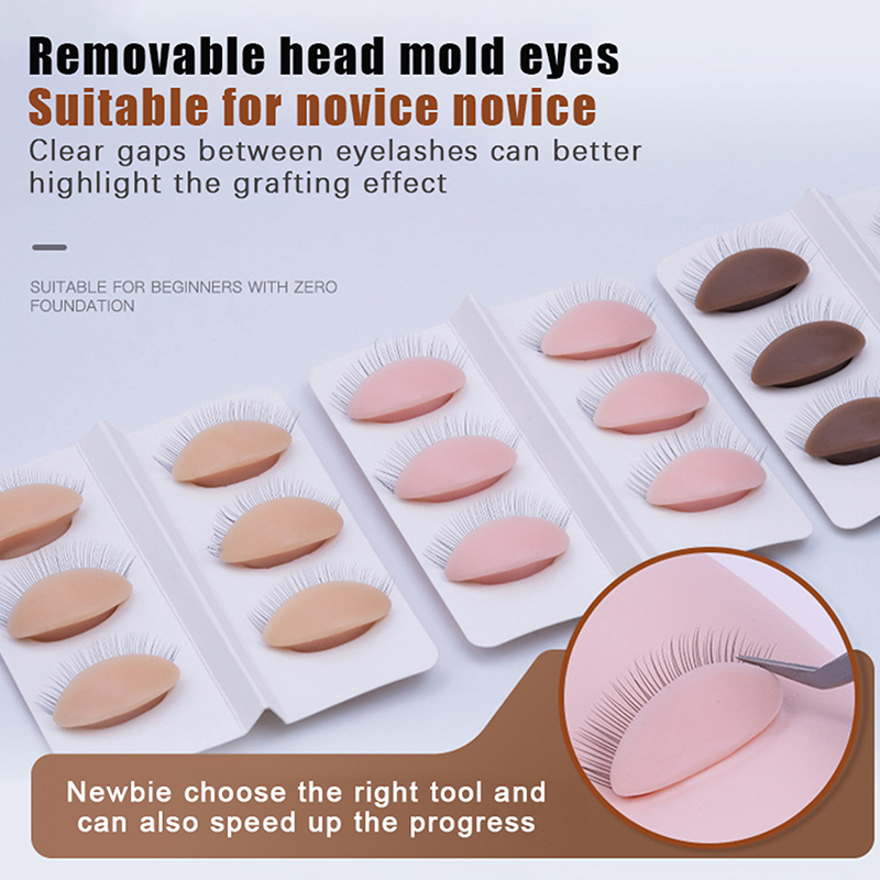 Eyelash Extension Model - 3쌍/세트 교체용 인조 속눈썹 연장 연습용