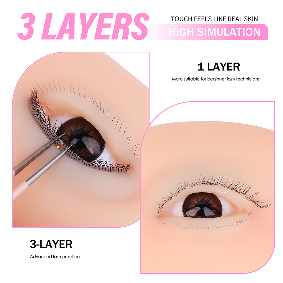 3중 실리콘 눈 모형 속눈썹 연장 눈썹 연습용 신축성  - Eyelash Extension Model 리뷰 및 가격