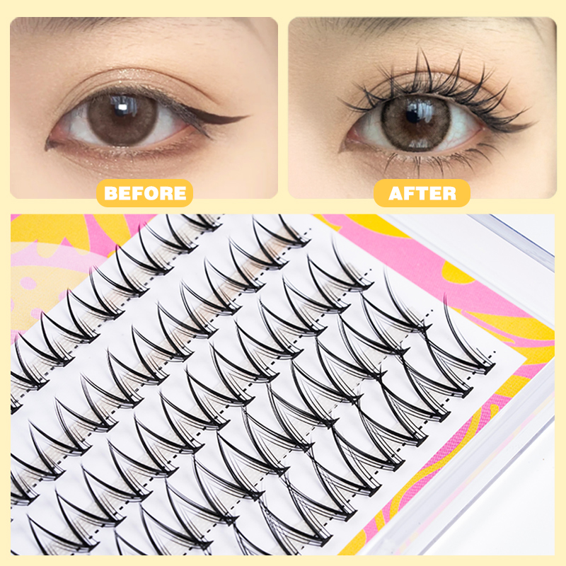 EASITENSION-소녀 그룹 V 모양 클러스터 속눈 - Eyelash Extension For Big Eyes 리뷰 및 가격