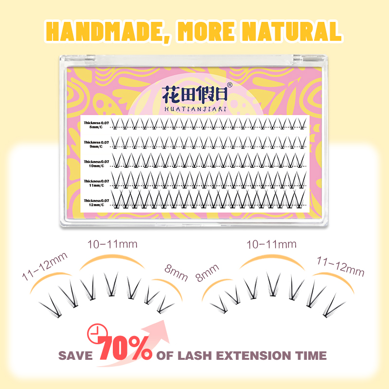 EASITENSION-소녀 그룹 V 모양 클러스터 속눈 - Eyelash Extension For Big Eyes 리뷰 및 가격