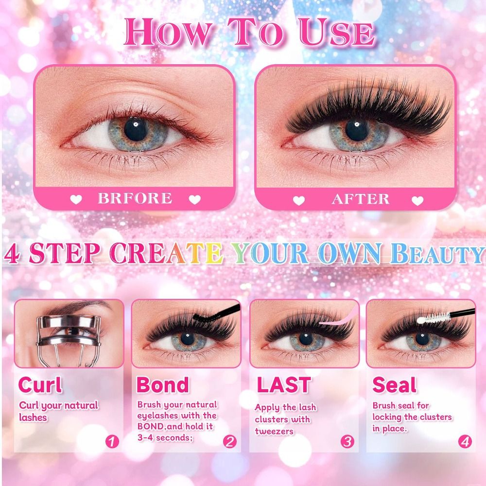 내추럴 룩 인조 속눈썹 위스피 스타일 본드 앤 씰 DI - Eyelash Extension Cluster 리뷰 및 가격